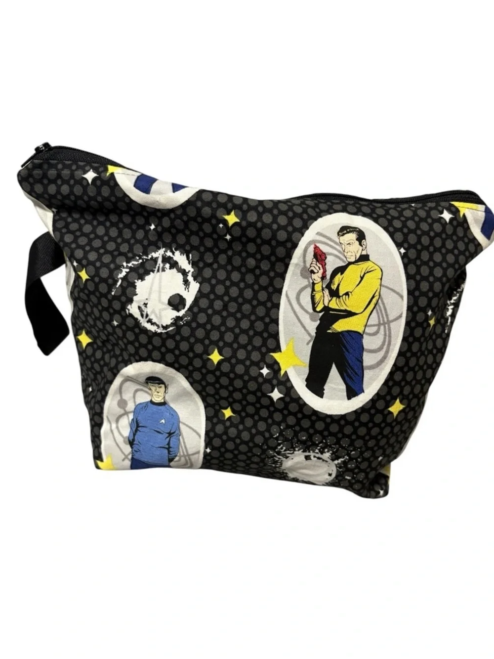 Handmade Star Trek Theme Handmade Knitting Crochet Zipper Project Bag - Picture 2 of 5